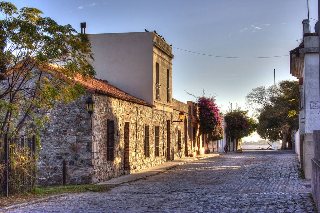 Old buildings at sunset in Belize