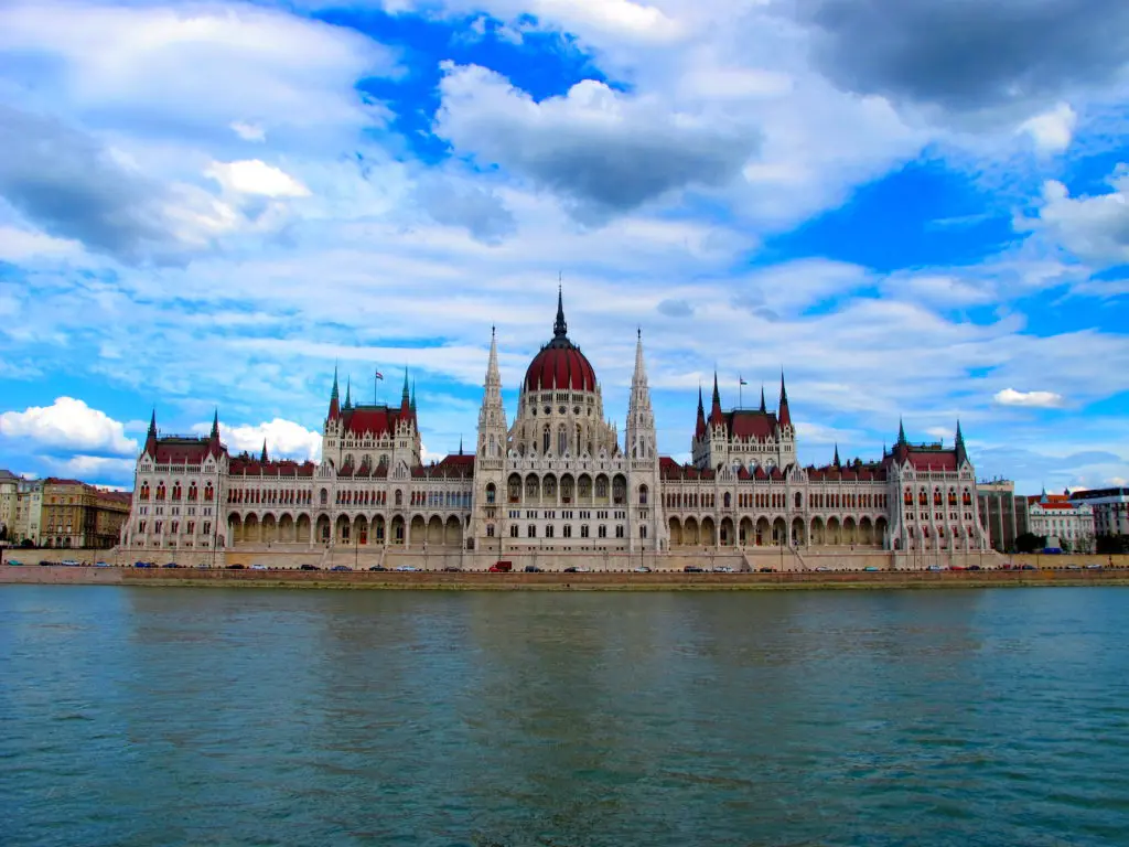 Hungarian Parliament Building by the banks of the Danube River