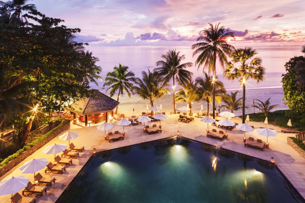 Hexagonal pool at The Surin Phuket