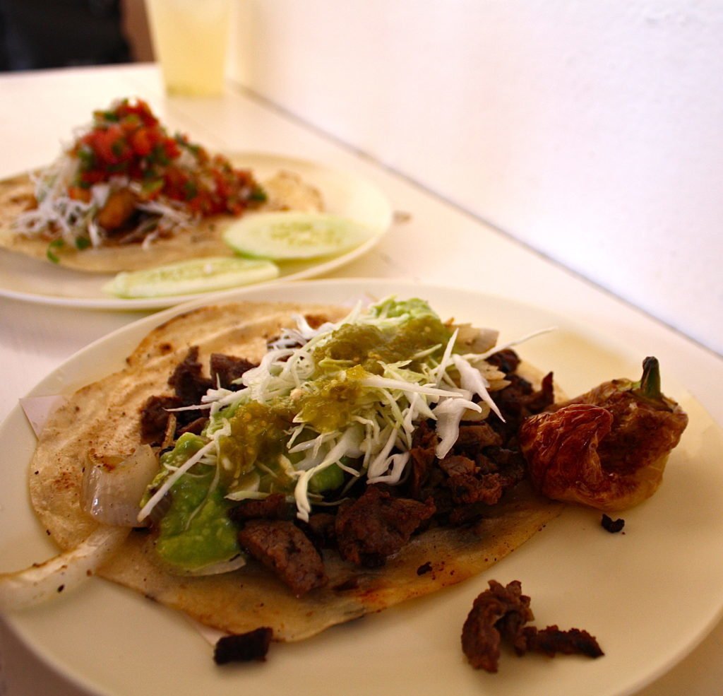 Delicious tacos at a taco joint. Visit El Rey del Taco while staying in Loreto, Mexico.