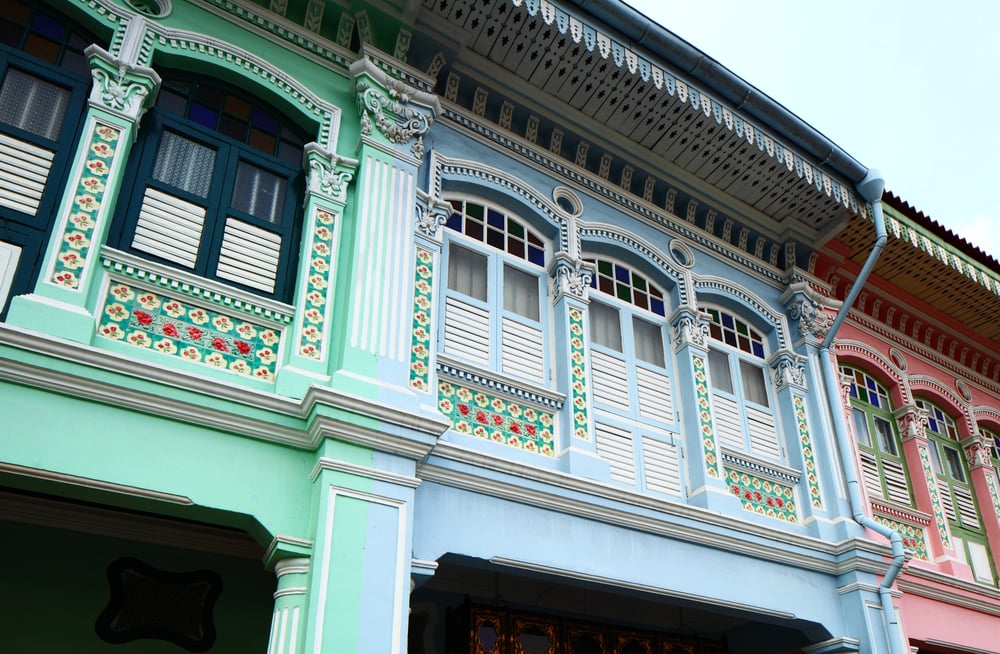 Colorful shop houses in Singapore