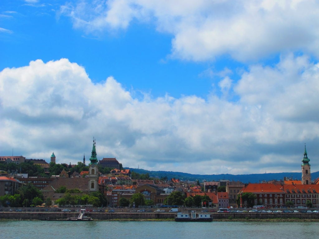 Landscape of Budapest buildings by the Danube River