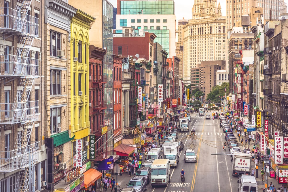 The main street of Chinatown in Flushing, Queens