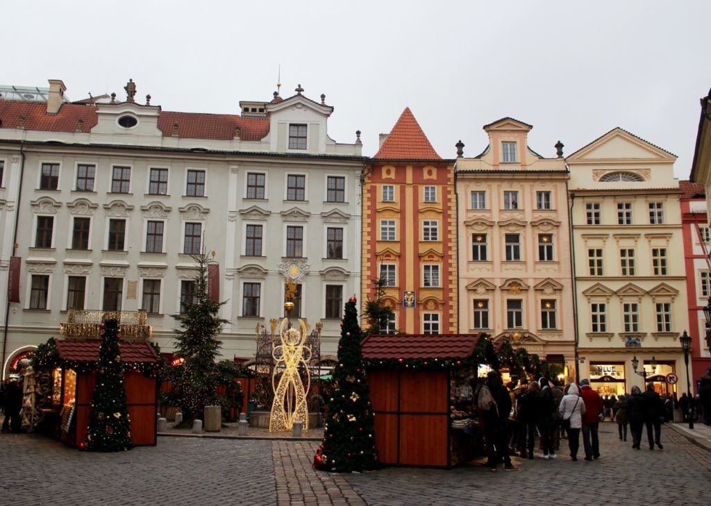 Festive decorations at Prague's Old Town Square Christmas Market