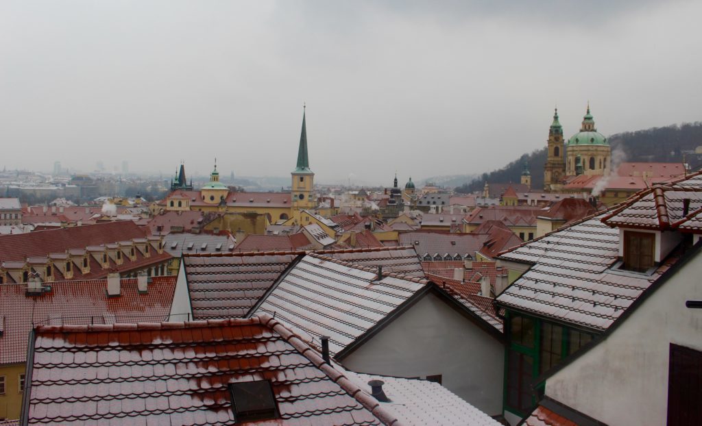 View of the city from Terasa U Zlaté Studně - one of the best fine dining in Prague