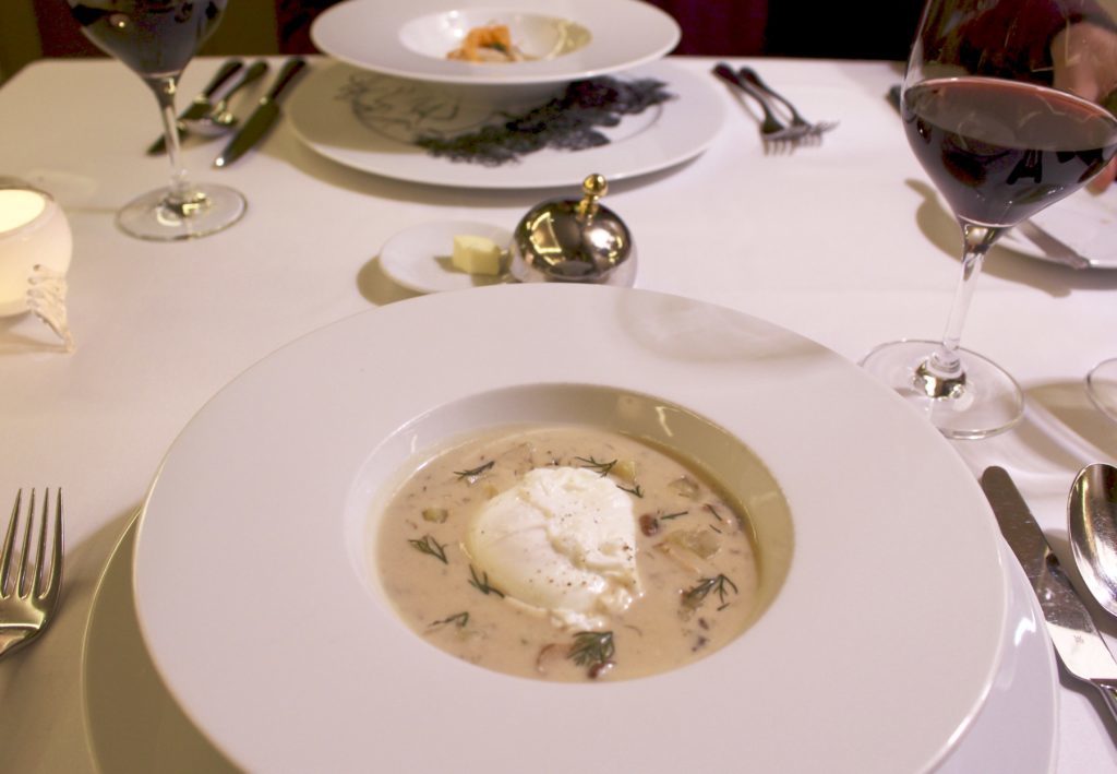 Creamy soup of Kulajada from Coda restaurant - one of the best fine dining in Prague