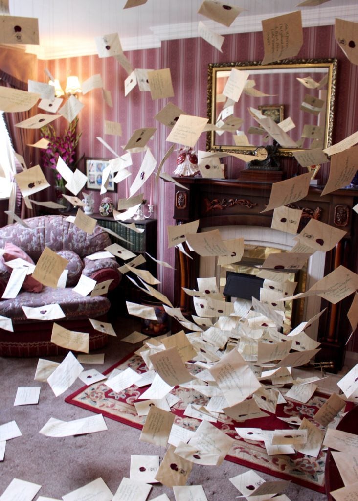 Flying letters in living room from the Harry Potter Studios in London