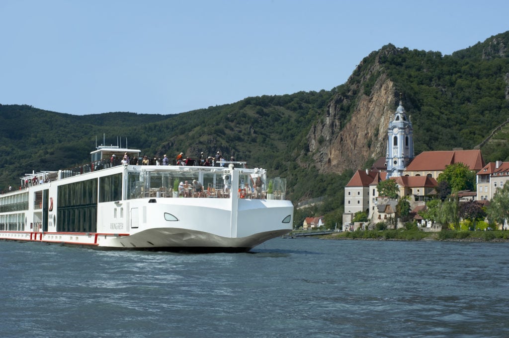 People aboard the cruise ship ready for the Grand European Tour from Amsterdam to Budapest