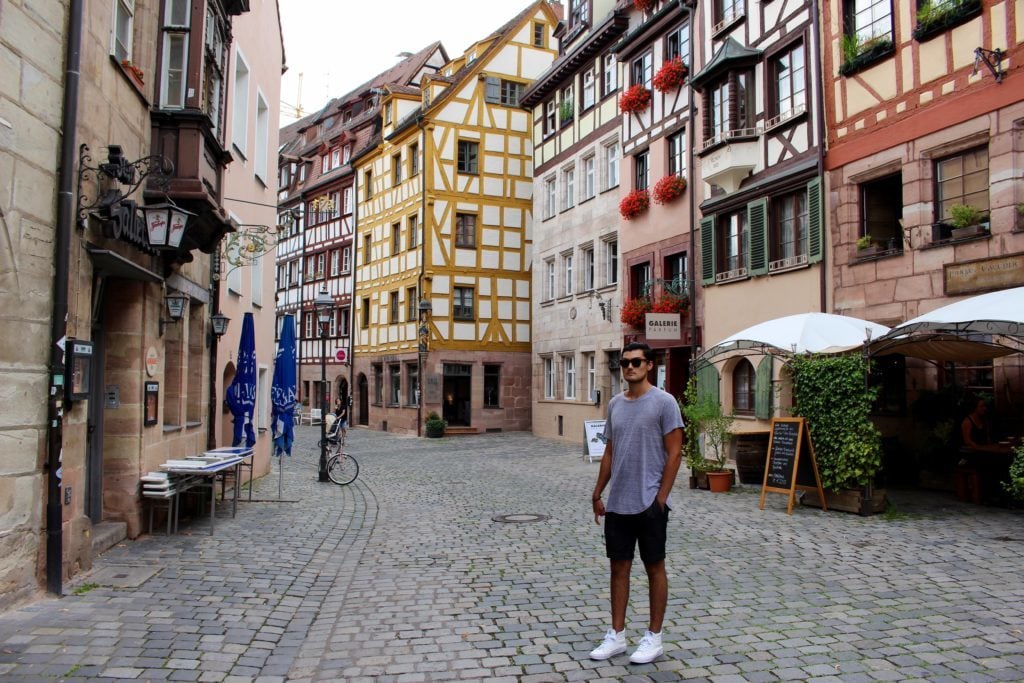 Quiet cobblestone street in Nuremberg, Germany - one of our destinations during the Viking River Cruises Grand European Tour