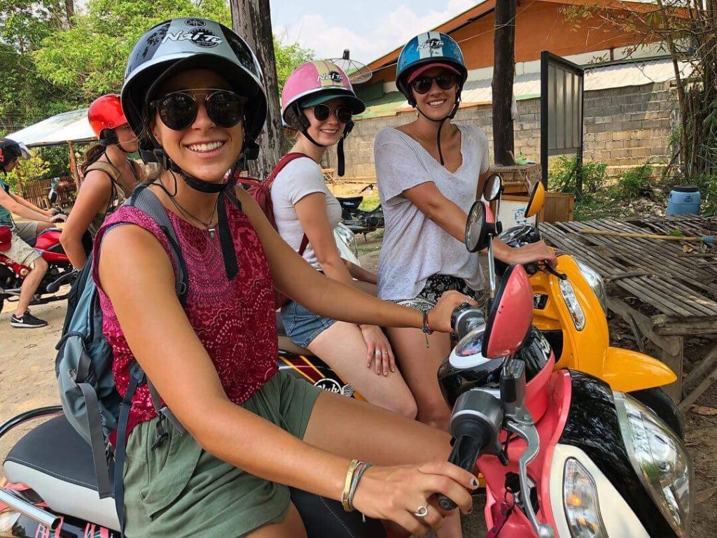 Maddy and friends riding motorcycles