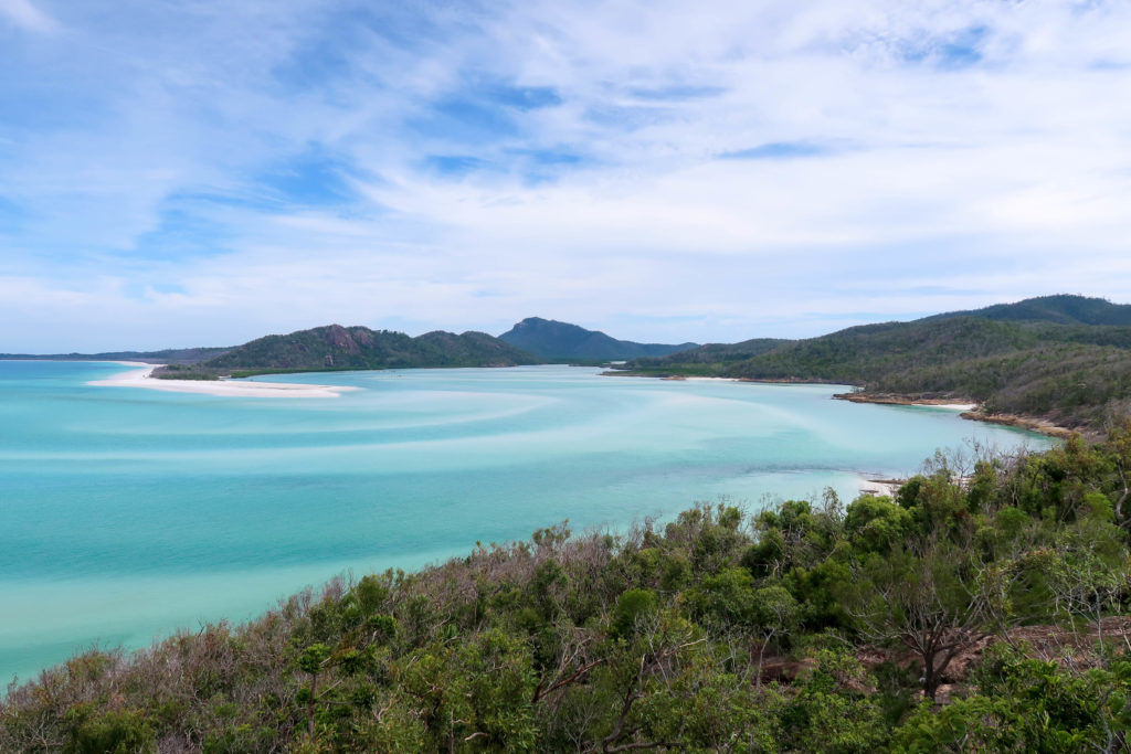 Swirling turquoise waters around the Whitehaven beach