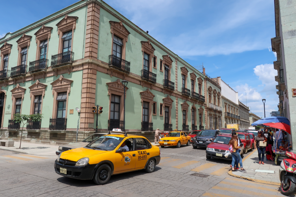 Busy street in Oaxaca