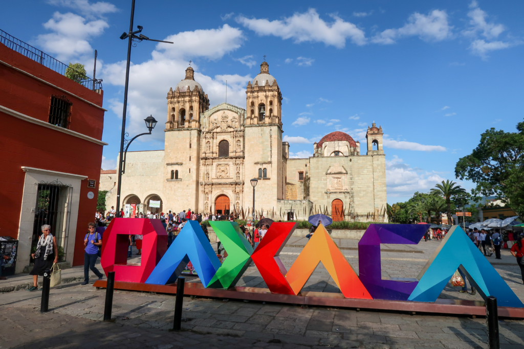 Colorful sign in Oaxaca