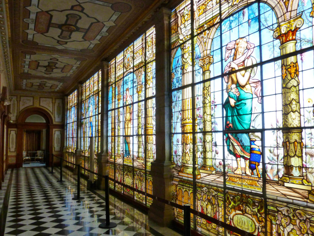 Chapultepec Castle stained glass in mexico city