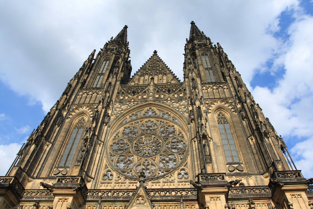 Beautiful Gothic exterior of the St. Vitus Cathedral. In this Prague guide, there are so many iconic places to see and visit.