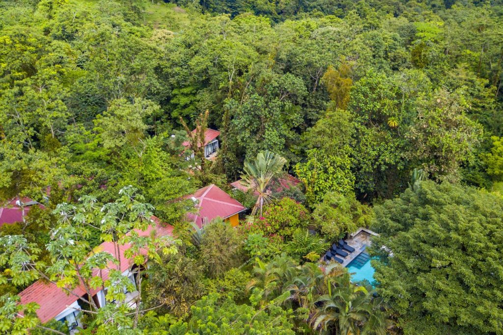 Aerial view of Tifakara Resort - the best place to stay in La Fortuna