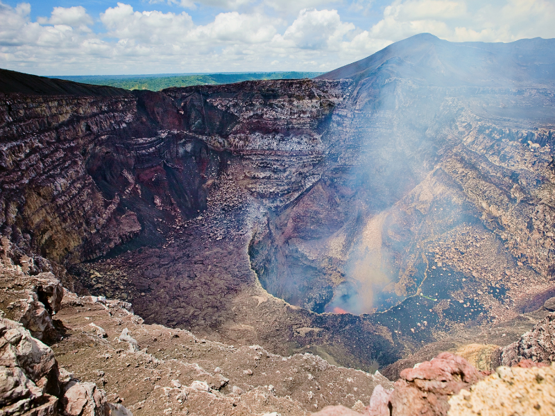 View of the crater of Masaya Volcano in Nicaragua