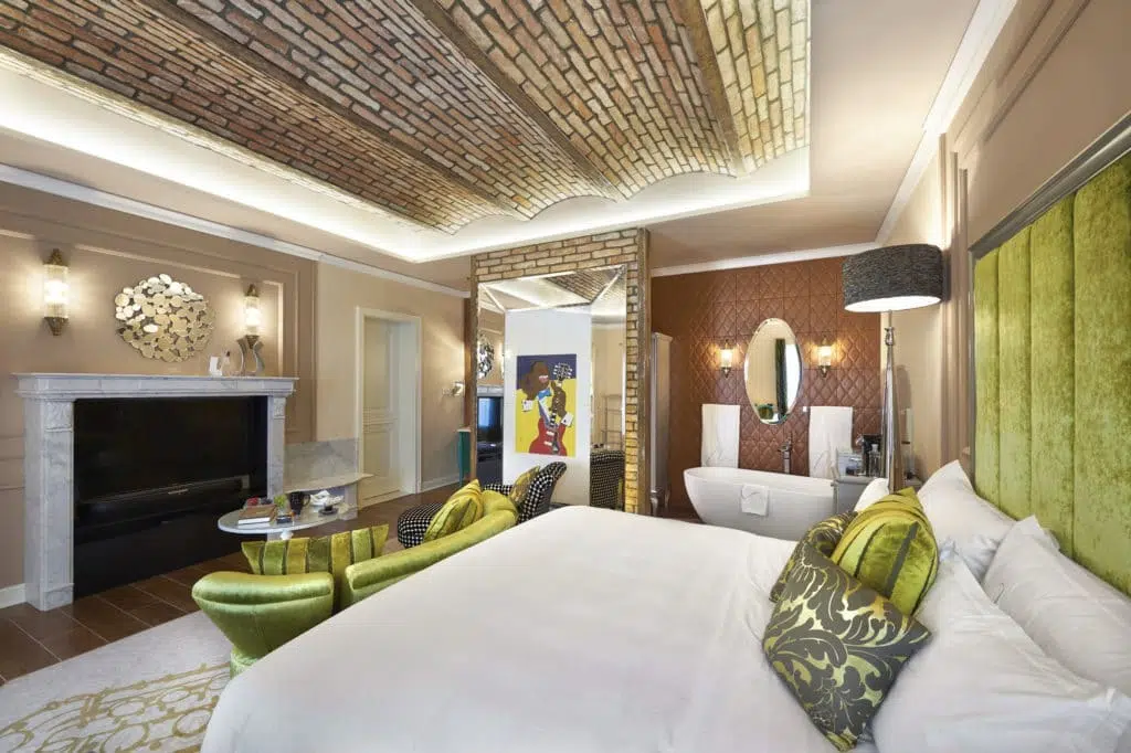 Guest room in the Aria Hotel in Budapest