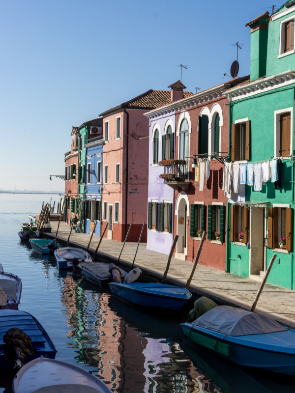Colorful canal in Burano