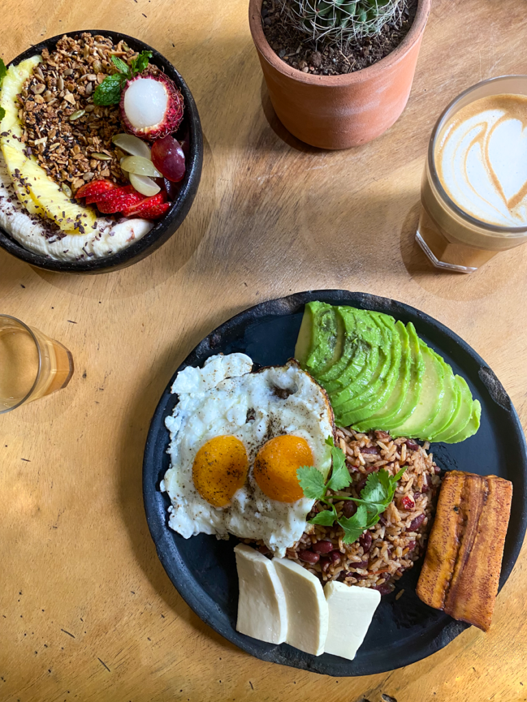 Delicious breakfast platters in Playa Negra