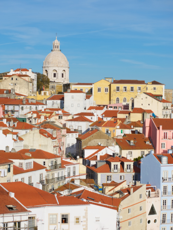 Rooftops in Alfama, one of the coolest neighborhoods in Lisbon to explore
