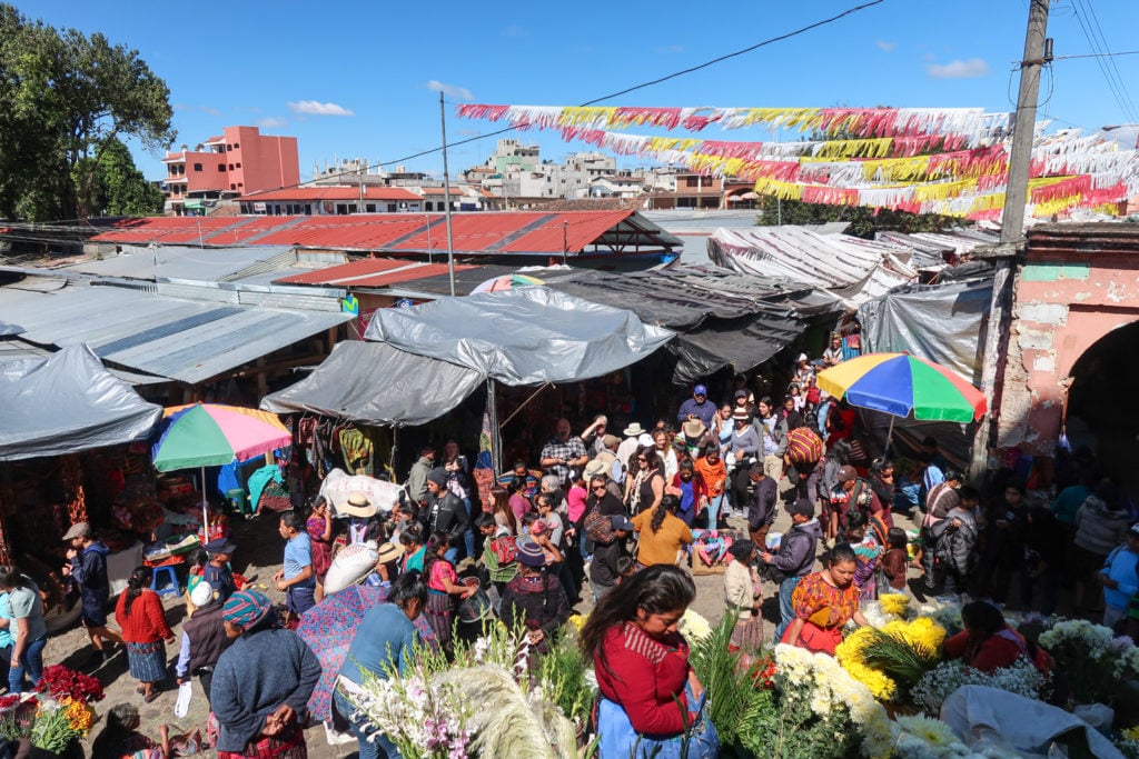 Busy Chichicastenango Market in Guatemala