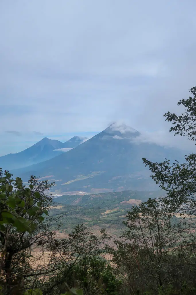 The view of other volcanoes while hiking up Pacaya - this hike is one of the top things to do in Antigua during a 3-day trip
