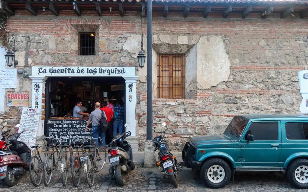 A local street food restaurant in Antigua, Guatemala