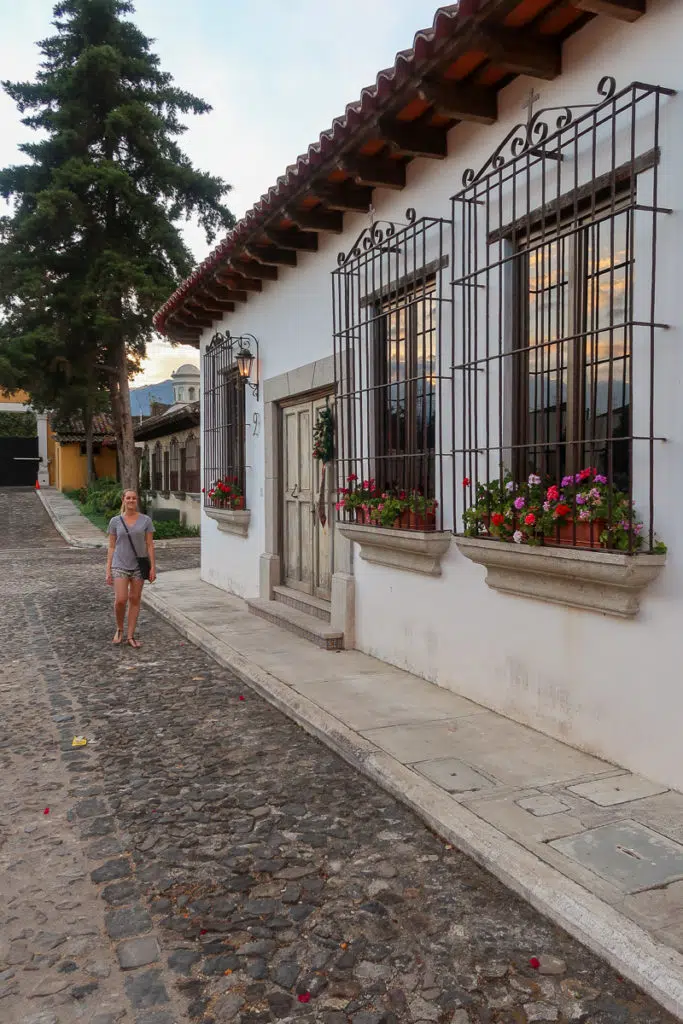Maddy roaming a street in Antigua, Guatemala