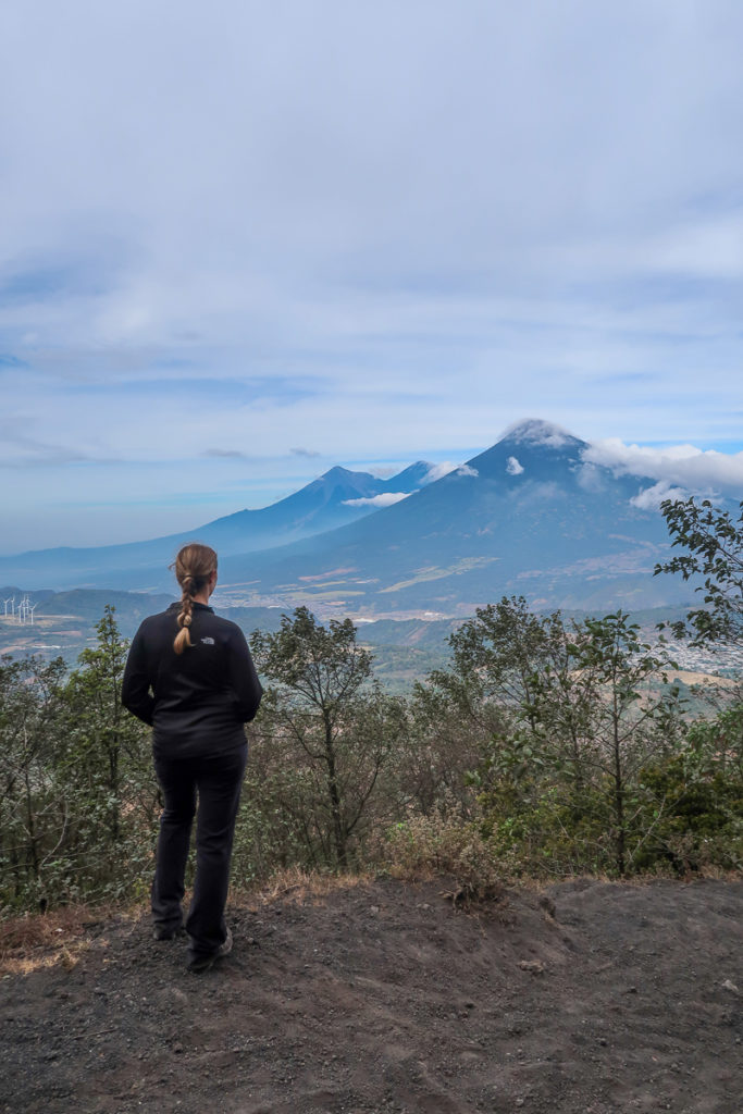 Maddy hiking up Volcan Pacaya - this hike is one of the top things to do in Antigua during a 3-day trip