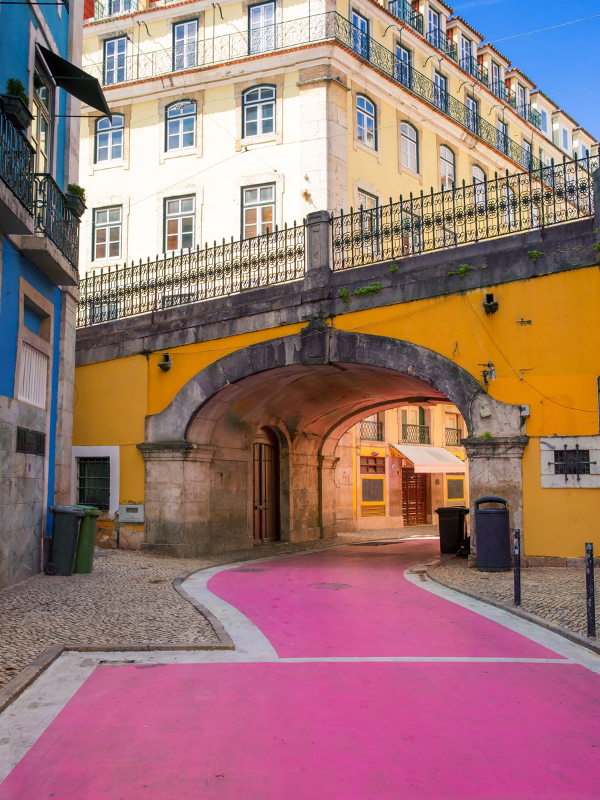 Pink Street in Cais do Sodré - the best neighborhood in Lisbon for late night shenanigans