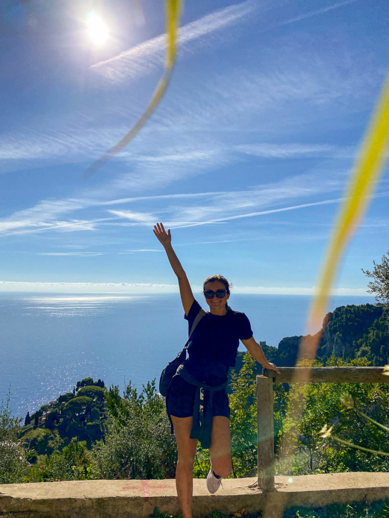 Melanie hiking in the Amalfi Coast