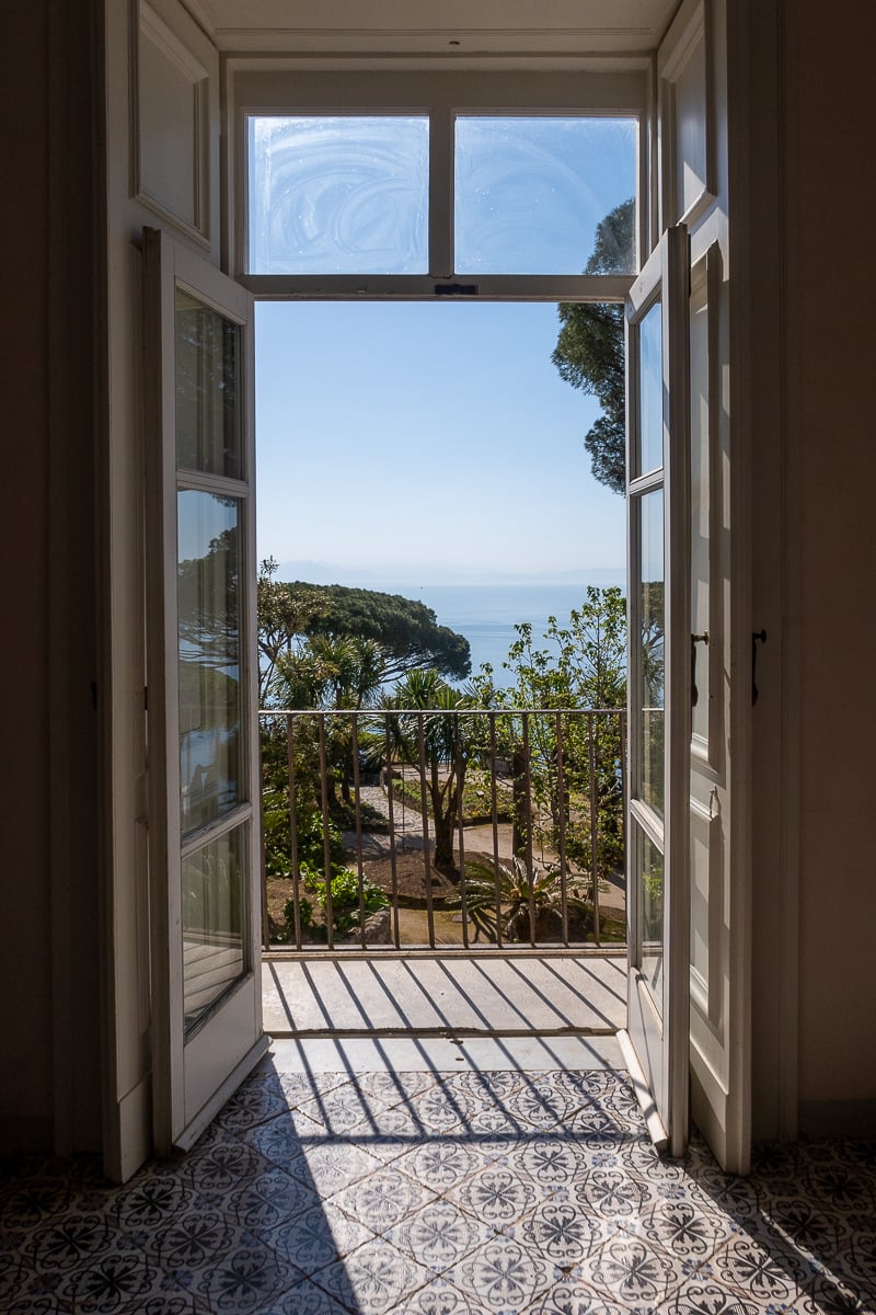 View from the window of Villa Rufolo in Ravello, overlooking the gardens