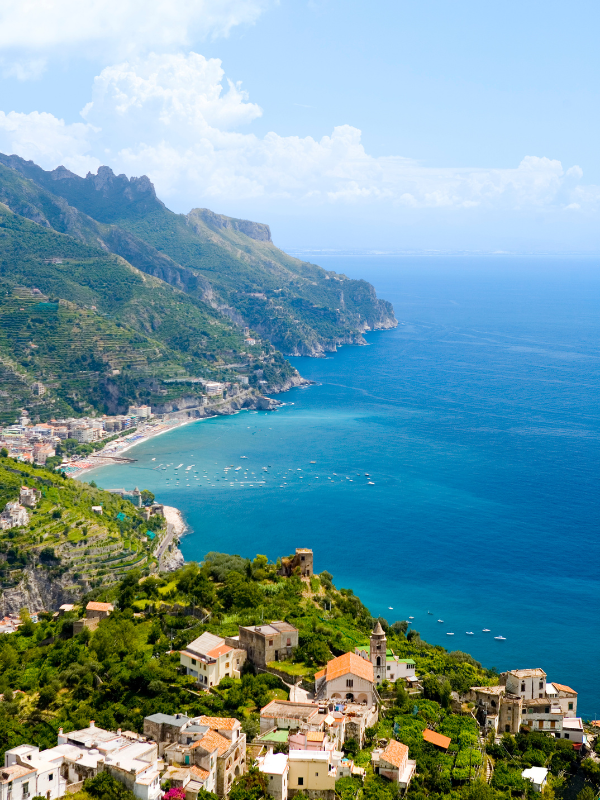 View of the Amalfi Coast from the mountaintop town of Ravello