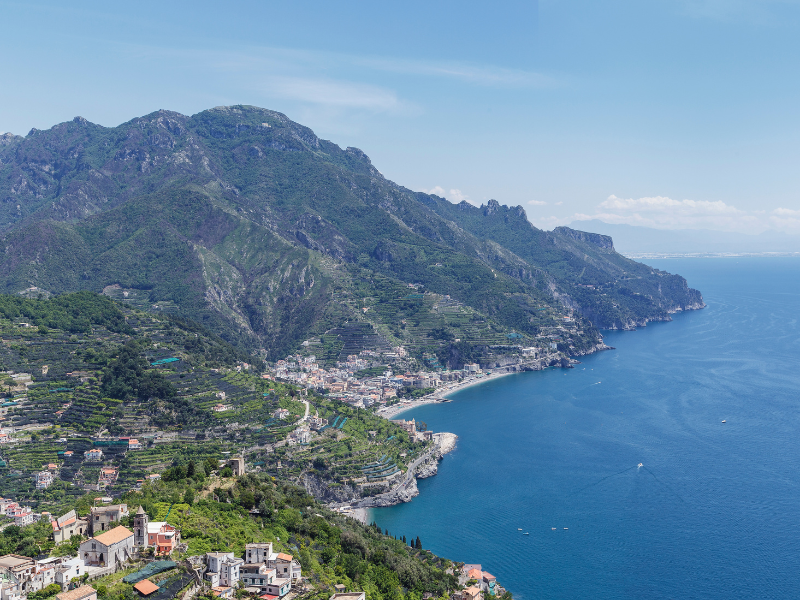 View of Ravello, one of the top towns to visit in the Amalfi Coast