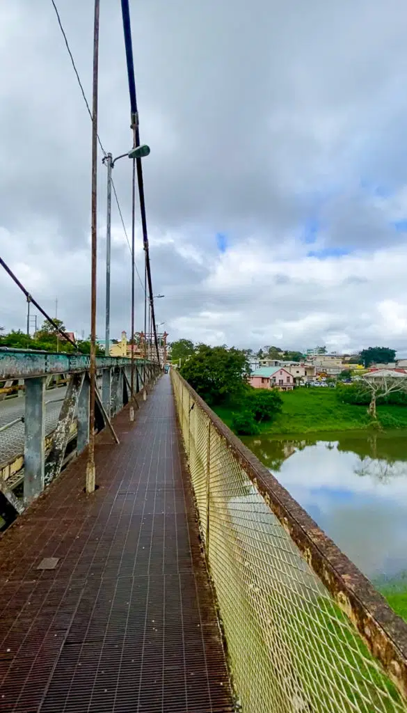 Bridge crossing the river in San Ignacio Belize