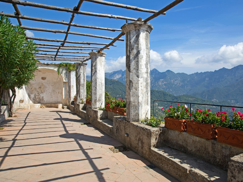 A viewpoint of the mountains surrounding Ravello