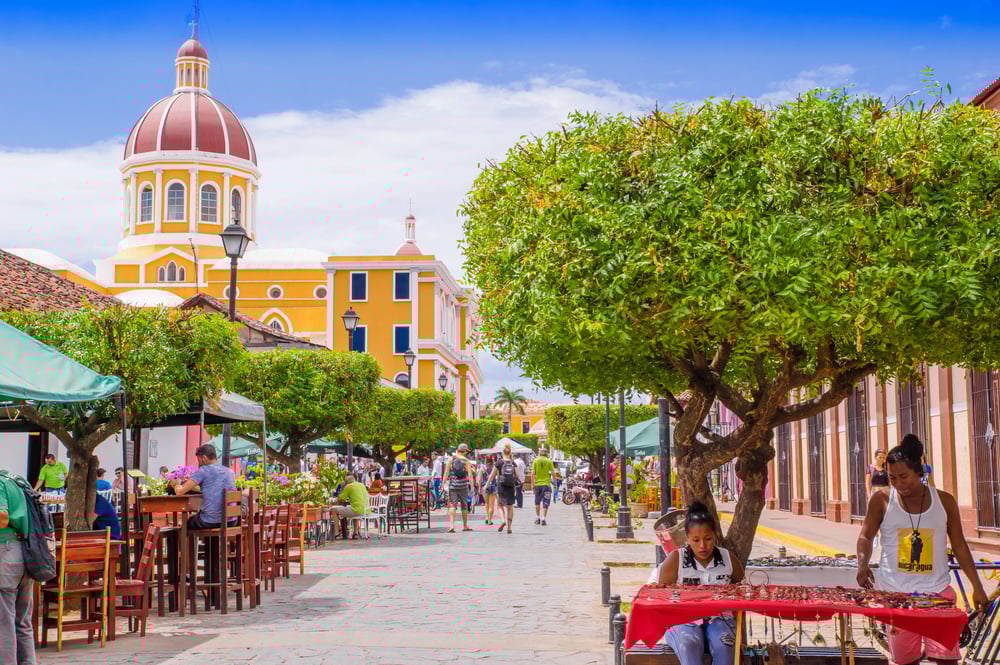 One of the main shopping streets in Granada for tourists