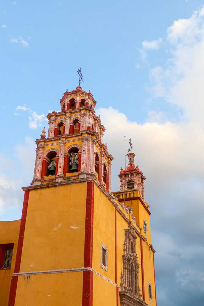 Bell tower of the Basilica in Guanajuato, Mexico