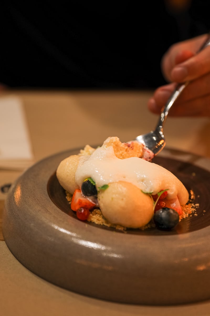 Cottage cheese dumplings at Hoppá! Bistro
