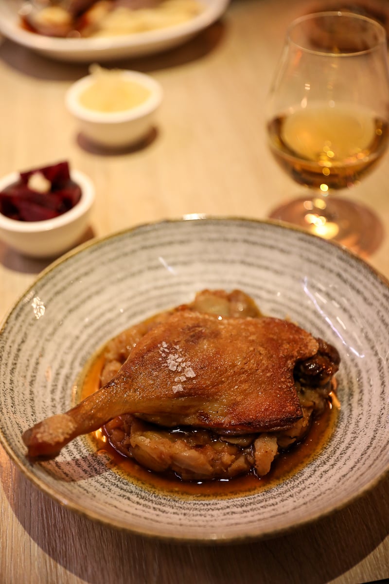 Slow-roasted duck leg at Stand25