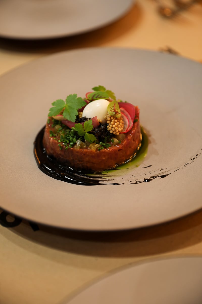 French-style steak tartare at Hoppá! Bistro