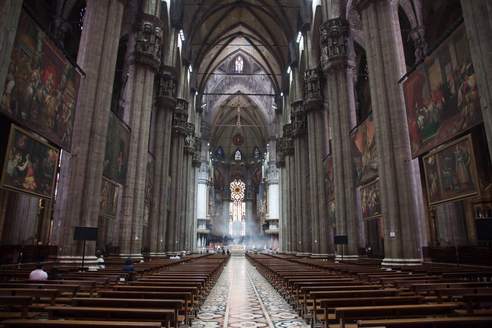 Inside the Milan cathedral