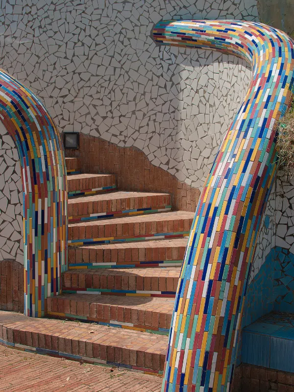 Colorful ceramic tiled stairway. If you're looking for the best places to visit in Italy, Vietri sul Mare surely won't disappoint.
