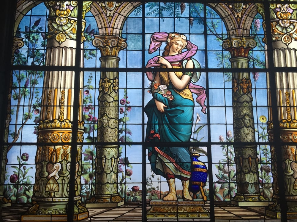 Stained glass windows in Chapultepec Castle