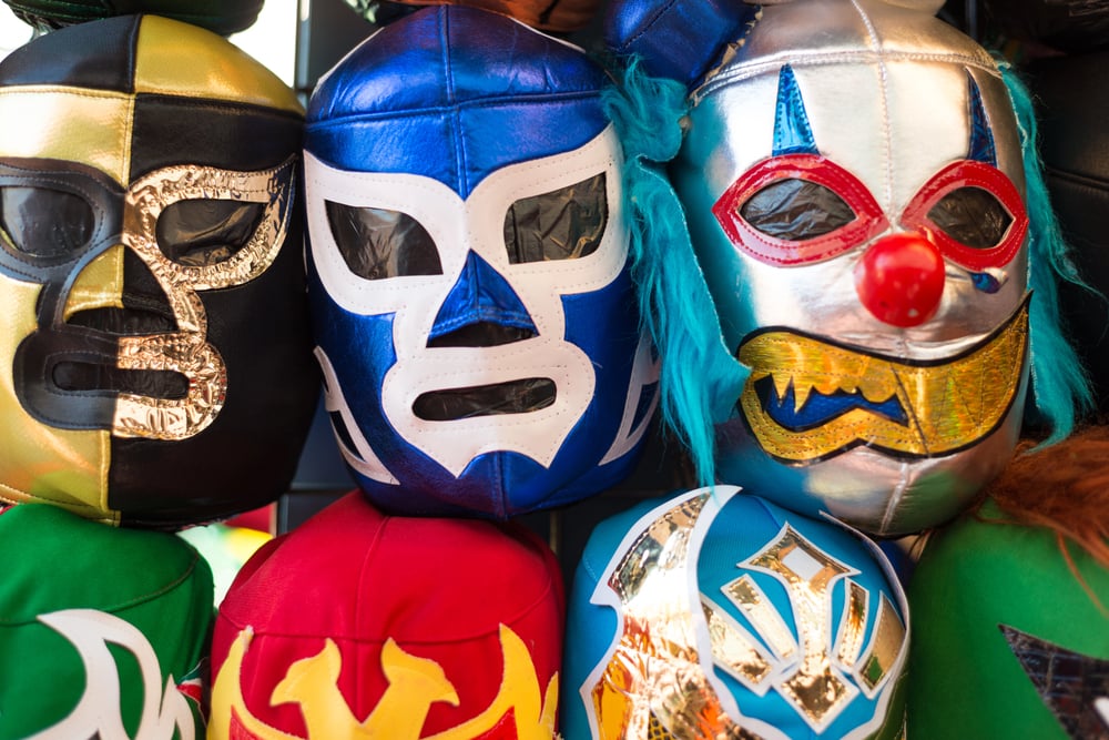 Colorful Lucha Libre masks for wrestling. Watching a wrestling match is one of the things to do in Mexico City.