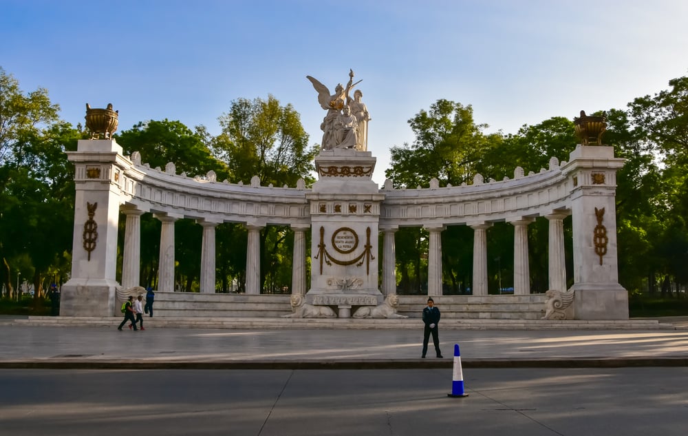 Benito Juarez monument in Alameda Central Park. Wandering around this park is one of the best things to do in Mexico City.