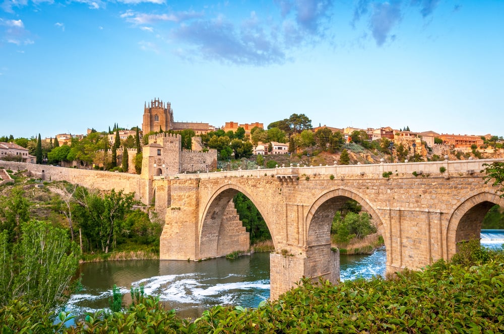 The famous Toledo bridge with Toledo in the background