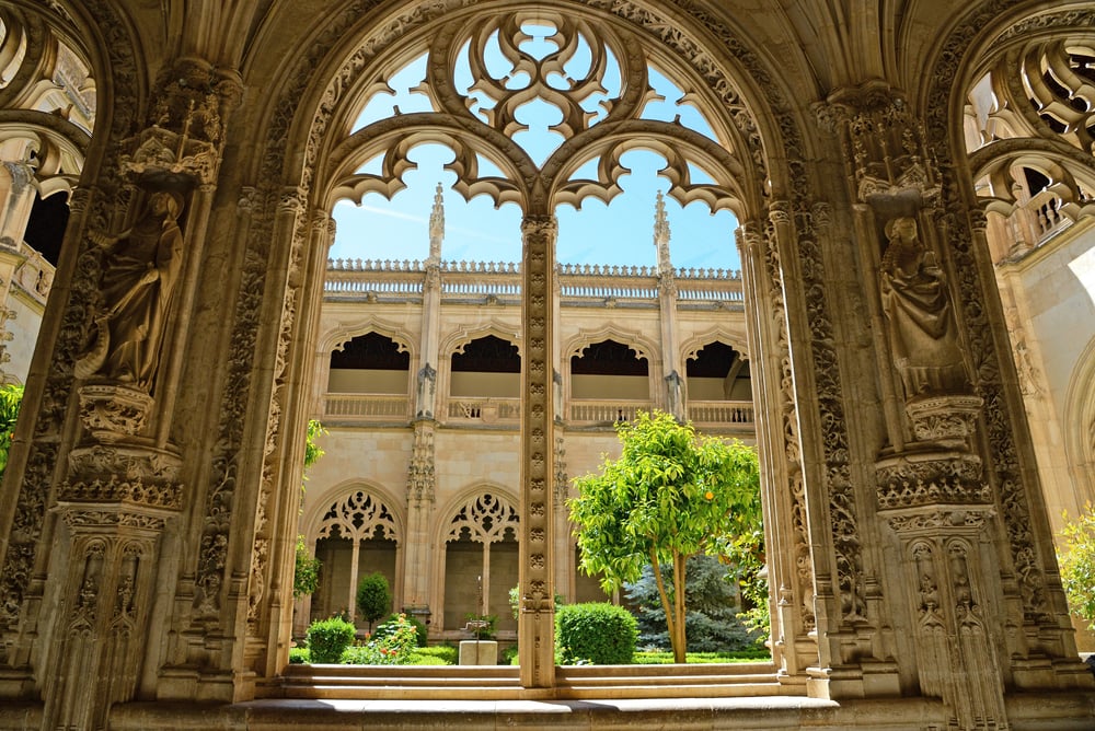 Arched windows inside Monasterio de San Juan de los Reyes