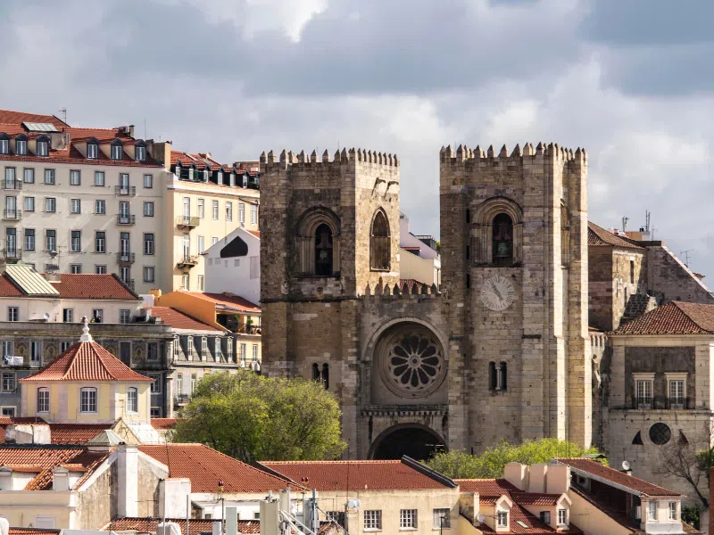 View of buildings and the Lisbon Cathedral
